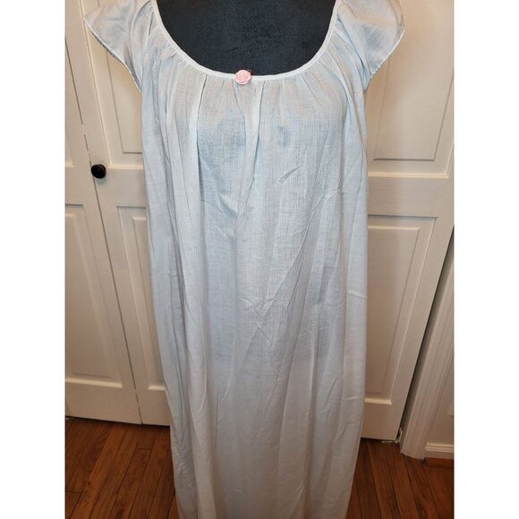 Cachet Other - Vintage 80s/90s Sears Cachet Baby Blue Cotton Nightgown L Cottage Fairy Coquette